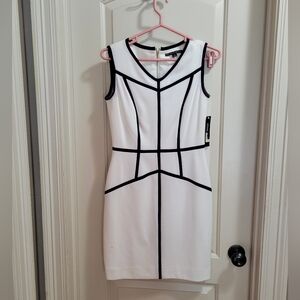 Antonio Melani, White and Black Demi Dress, Size 4